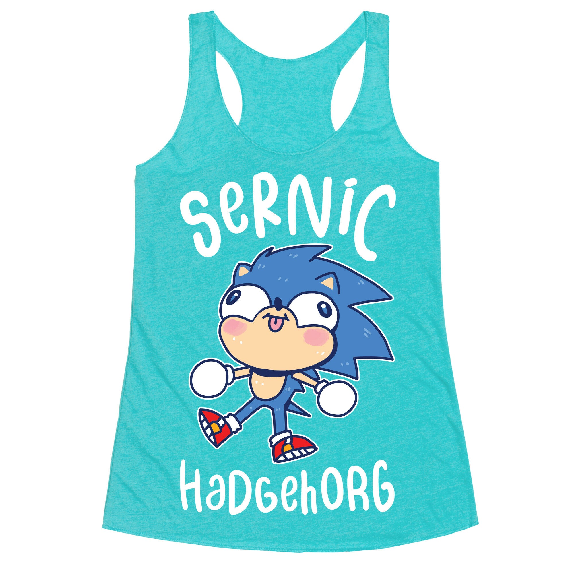 Derpy Sonic Sernic Hadgehorg Racerback Tank